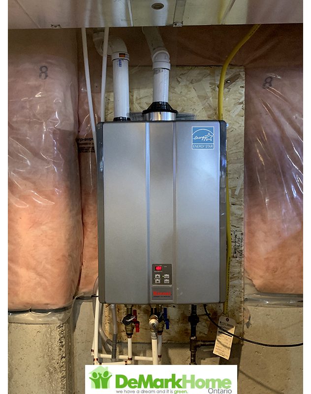 Rinnai Tankless water heater rent to Own installed Demark Home Ontario